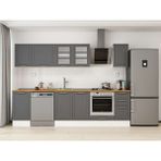 Alvinka 285X210 cm Klasik Mebran Mutfak Dolabı M-E80S45S40-3 Antrasit - Mdf