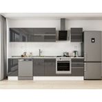 Alvinka 290X210 cm High Gloss Mutfak Dolabı M-E80S40S50-2 Antrasit - Suntalam