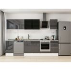 Alvinka 290X210 cm High Gloss Mutfak Dolabı M-E80S45S45-3 Antrasit - Suntalam
