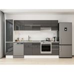 Alvinka 290X210 cm High Gloss Mutfak Dolabı MB-E90B40S40-1 Antrasit - Suntalam