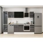 Alvinka 290X210 cm High Gloss Mutfak Dolabı MB-E90B40S40-3 Antrasit - Suntalam