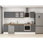 Alvinka 290X210 cm Klasik Mebran Mutfak Dolabı M-E80S45S45-3 Antrasit - Mdf
