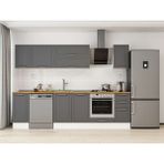 Alvinka 290X210 cm Klasik Mebran Mutfak Dolabı M-E90S40S40-2 Antrasit - Mdf