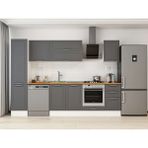 Alvinka 290X210 cm Klasik Mebran Mutfak Dolabı MB-E80B45S45-2 Antrasit - Suntalam