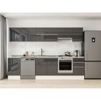 Alvinka 295X210 cm High Gloss Mutfak Dolabı M-E80S50S45-1 Antrasit - Suntalam