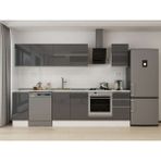 Alvinka 295X210 cm High Gloss Mutfak Dolabı M-E90S40S45-2 Antrasit - Suntalam