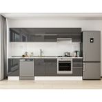 Alvinka 295X210 cm High Gloss Mutfak Dolabı M-E90S45S40-1 Antrasit - Suntalam