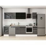 Alvinka 295X210 cm High Gloss Mutfak Dolabı M-E90S45S40-3 Antrasit - Suntalam