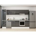 Alvinka 295X210 cm High Gloss Mutfak Dolabı MB-E80B45S50-1 Antrasit - Suntalam