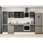 Alvinka 295X210 cm High Gloss Mutfak Dolabı MB-E80B50S45-3 Antrasit - Suntalam