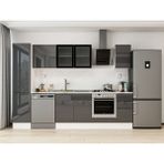 Alvinka 295X210 cm High Gloss Mutfak Dolabı MB-E90B45S40-3 Antrasit - Suntalam