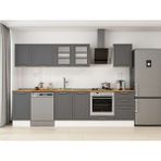 Alvinka 295X210 cm Klasik Mebran Mutfak Dolabı M-E80S45S50-3 Antrasit - Suntalam