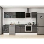 Alvinka 300X210 cm High Gloss Mutfak Dolabı M-E80S50S50-3 Antrasit - Suntalam