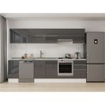 Alvinka 300X210 cm High Gloss Mutfak Dolabı M-E90S40S50-1 Antrasit - Suntalam