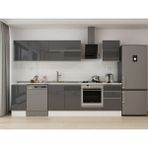 Alvinka 300X210 cm High Gloss Mutfak Dolabı M-E90S40S50-2 Antrasit - Suntalam
