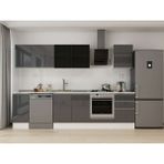 Alvinka 300X210 cm High Gloss Mutfak Dolabı M-E90S40S50-3 Antrasit - Suntalam
