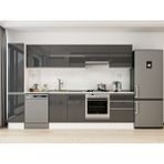 Alvinka 300X210 cm High Gloss Mutfak Dolabı MB-E80B40S60-1 Antrasit - Suntalam