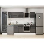 Alvinka 300X210 cm High Gloss Mutfak Dolabı MB-E80B50S50-2 Antrasit - Suntalam