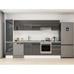 Alvinka 300X210 cm High Gloss Mutfak Dolabı MB-E90B40S50-1 Antrasit - Suntalam