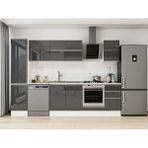 Alvinka 300X210 cm High Gloss Mutfak Dolabı MB-E90B45S45-2 Antrasit - Suntalam