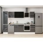 Alvinka 300X210 cm High Gloss Mutfak Dolabı MB-E90B45S45-3 Antrasit - Suntalam