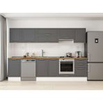 Alvinka 300X210 cm Klasik Mebran Mutfak Dolabı M-E80S50S50-1 Antrasit - Mdf