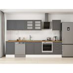 Alvinka 300X210 cm Klasik Mebran Mutfak Dolabı M-E80S50S50-3 Antrasit - Suntalam