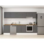 Alvinka 300X210 cm Klasik Mebran Mutfak Dolabı M-E80S60S40-1 Antrasit - Mdf