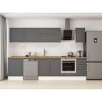Alvinka 300X210 cm Klasik Mebran Mutfak Dolabı M-E80S60S40-2 Antrasit - Mdf