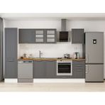 Alvinka 300X210 cm Klasik Mebran Mutfak Dolabı MB-E80B50S50-3 Antrasit - Mdf