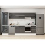 Alvinka 305X210 cm High Gloss Mutfak Dolabı MB-E80B60S45-1 Antrasit - Suntalam