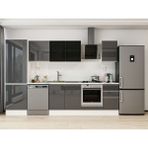 Alvinka 305X210 cm High Gloss Mutfak Dolabı MB-E80B60S45-3 Antrasit - Suntalam