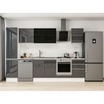 Alvinka 305X210 cm High Gloss Mutfak Dolabı MB-E90B45S50-3 Antrasit - Suntalam