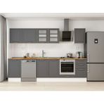 Alvinka 305X210 cm Klasik Mebran Mutfak Dolabı M-E90S50S45-3 Antrasit - Suntalam