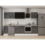 Alvinka 310X210 cm High Gloss Mutfak Dolabı M-E90S40S60-3 Antrasit - Suntalam