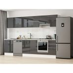 Alvinka 310X210 cm High Gloss Mutfak Dolabı M-E90S60S40-1 Antrasit - Suntalam