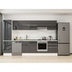 Alvinka 310X210 cm High Gloss Mutfak Dolabı MB-E80B50S60-1 Antrasit - Suntalam