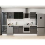 Alvinka 310X210 cm High Gloss Mutfak Dolabı MB-E90B40S60-3 Antrasit - Suntalam