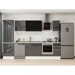 Alvinka 310X210 cm High Gloss Mutfak Dolabı MB-E90B60S40-3 Antrasit - Suntalam