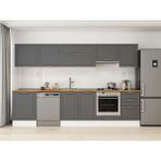 Alvinka 310X210 cm Klasik Mebran Mutfak Dolabı M-E80S60S50-1 Antrasit - Suntalam
