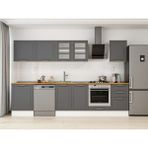 Alvinka 310X210 cm Klasik Mebran Mutfak Dolabı M-E80S60S50-3 Antrasit - Mdf