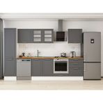 Alvinka 310X210 cm Klasik Mebran Mutfak Dolabı MB-E80B50S60-3 Antrasit - Mdf
