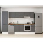 Alvinka 310X210 cm Klasik Mebran Mutfak Dolabı MB-E90B60S40-1 Antrasit - Mdf