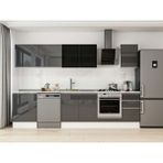 Alvinka 315X210 cm High Gloss Mutfak Dolabı M-E90S60S45-3 Antrasit - Suntalam