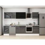 Alvinka 320X210 cm High Gloss Mutfak Dolabı M-E90S50S60-3 Antrasit - Suntalam