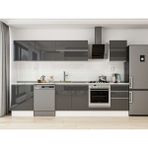 Alvinka 320X210 cm High Gloss Mutfak Dolabı M-E90S60S50-2 Antrasit - Suntalam