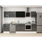 Alvinka 320X210 cm High Gloss Mutfak Dolabı M-E90S60S50-3 Antrasit - Suntalam