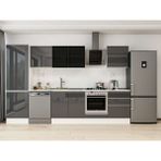 Alvinka 320X210 cm High Gloss Mutfak Dolabı MB-E80B60S60-3 Antrasit - Suntalam