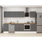 Alvinka 320X210 cm Klasik Mebran Mutfak Dolabı M-E90S50S60-2 Antrasit - Suntalam