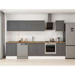 Alvinka 320X210 cm Klasik Mebran Mutfak Dolabı M-E90S60S50-2 Antrasit - Mdf